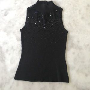 Black sleeveless top